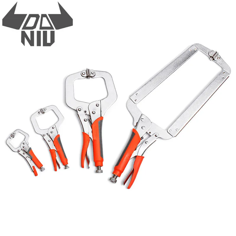 

DANIU 5/6/11/18 Inch Multi-function Steel Face Clamp Locking C-Clamp Pliers Woodworking V ise C Locking Plier Woodworking Clamps