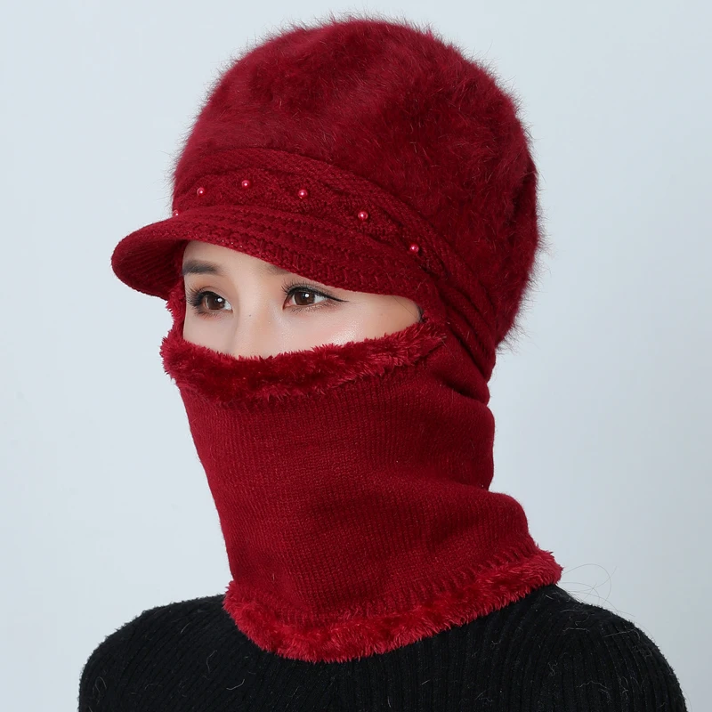 Зимние шапки Skullies Beanies, шляпа для мамы, бини для женщин, шерстяной шарф, шапки, Балаклава, маска, капот, вязанные шапки в полоску
