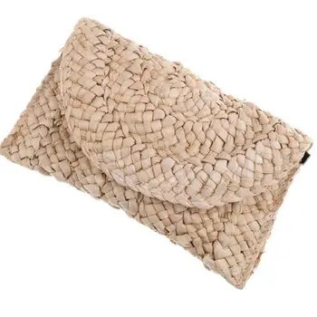 

Exquisite Summer Beach Bag Women Straw Knitted Handbag Casual Messenger Bag Clutch Summer Yellow