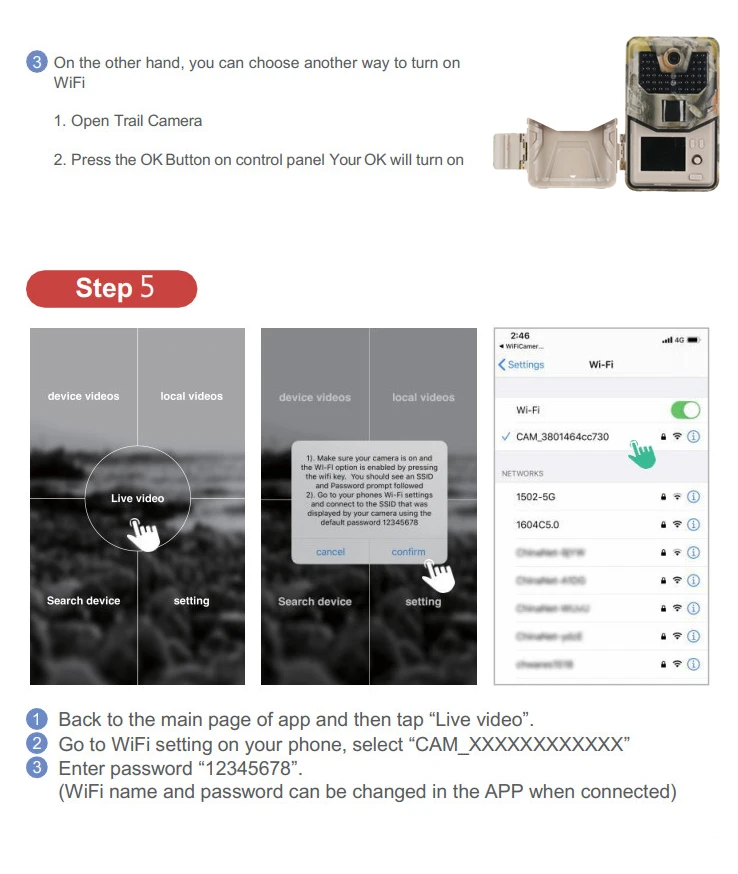 Câmeras de Caça Vigilância sem Fio Wifi Bluetooth Controle Wifi900 1080p Visão Noturna Vida Selvagem Foto Armadilhas Registro 940nm App 5 Wifi câmeras de caça 940nm app vigilância