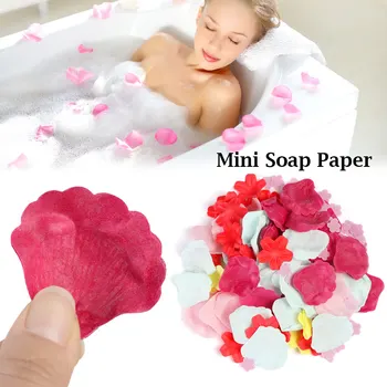 

150g Portable Travel Supplies Disposable Washing Hand Sheets Natural Scented Soap Paper Flower Mixed Petal Shape Festival Gift