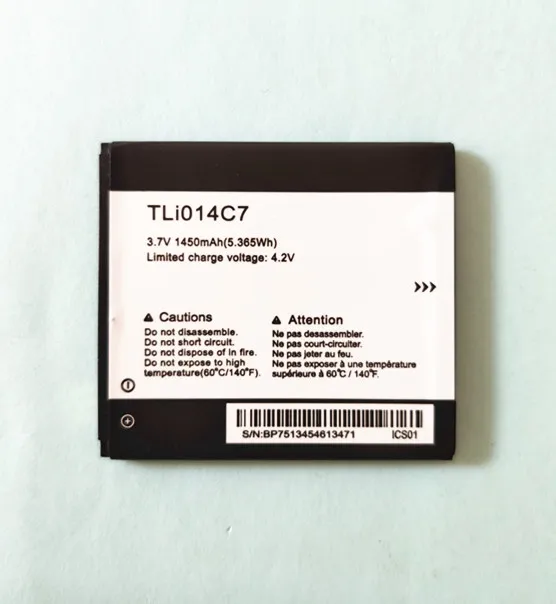 Новый аккумулятор TLi014C7 1450 мАч для Alcatel One Touch Pixi First 4024D 4 0 &quotPop C7 7040D 7041D 7040E 7040A 7040F J720 |