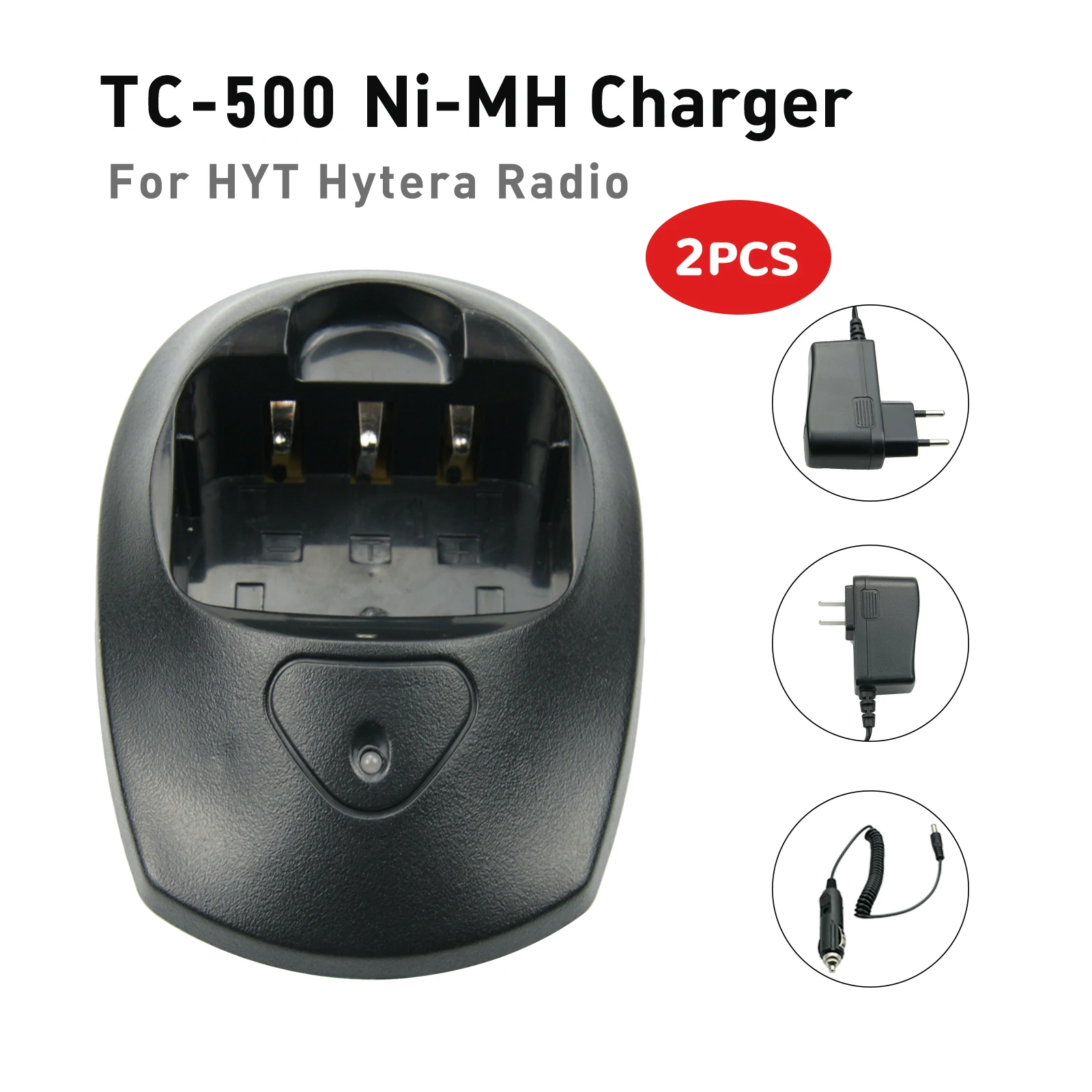 Caricatore Del Walkie-Talkie Tc500 Di 2Pcs Tc-500 Per La Radio Bidirezionale Di Hyt Hytera Tc-500 Tc500