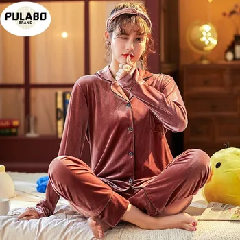 

Oversized 3XL-5XL Nightwear Women Velvet Sleep Set Pajamas Suit Autumn New Sleepwear Casual Velour Top&Shorts Warm Home Wear