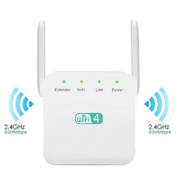 

2.4G WiFi Repeater Wireless 802.11N 300Mbps Extender Amplifier Double Antennas Wi-Fi Signal Booseter Long Range Access Point