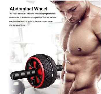

Abs Wheel Exercise Gym Roller Abdominal Core Fitness Muscle Trainer Ab Roller + Non-Slip Mat for Man Women Gymnastics Home Gym