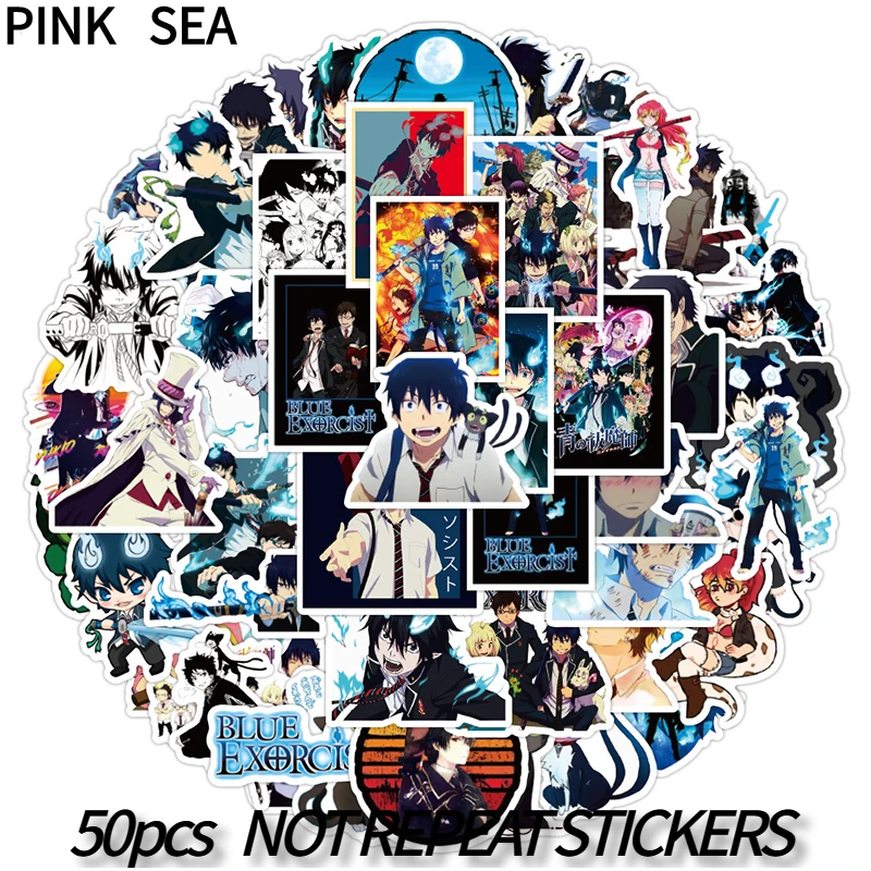 10/30/50Pcs/set Ao No Exorcist Cartoon Anime Mix Stickers For Case Suitcases Kid Diy Helmet Phone Skateboard Gift Luggage Laptop