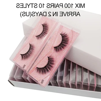 

wholesale 20/30/50/100 pairs natural long 3d mink lashes bulk volume fluffy false eyelash extension fake eyelashes eye lash