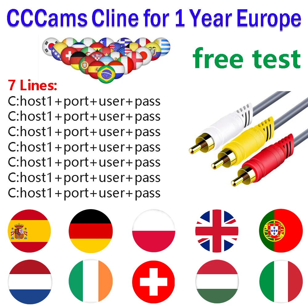 Самый стабильный 1 год 7 линий CCCams сервер HD Горячая CCCams линия для Европы Astra Hotbird спутниковый приемник Freesat V7 HD