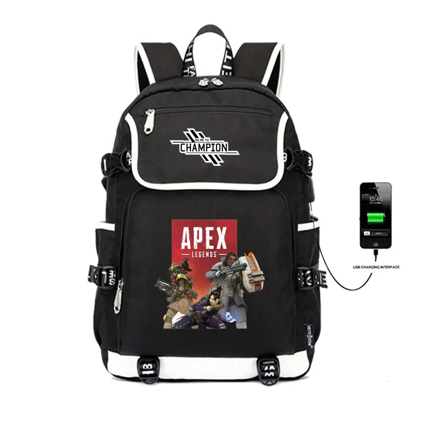 07 Игры Apex Legends рюкзак USB рюкзаки с зарядным устройством Студенческая Книга сумка рюкзаки для женщин и мужчин подростков плечо дорожная сумка для ноутбука сумка - Цвет: 07