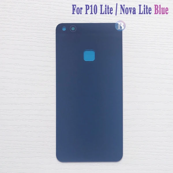 10 шт. Высокое качество для huawei P10 Lite/для Nova Lite задняя крышка батарейного отсека задняя крышка стекло P10Lite с клеем - Цвет: Blue