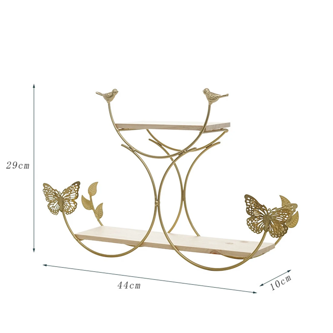 Настенный плавающий кронштейн для полки кованая железная стойка для хранения украшения комнаты держатель для хранения-двойное кольцо двухслойный золотой