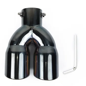 

Muffler Exhaust Tip Tail Pipe Outlet 63mm 2.5 Car Truck Inlets Dual Rear Hot