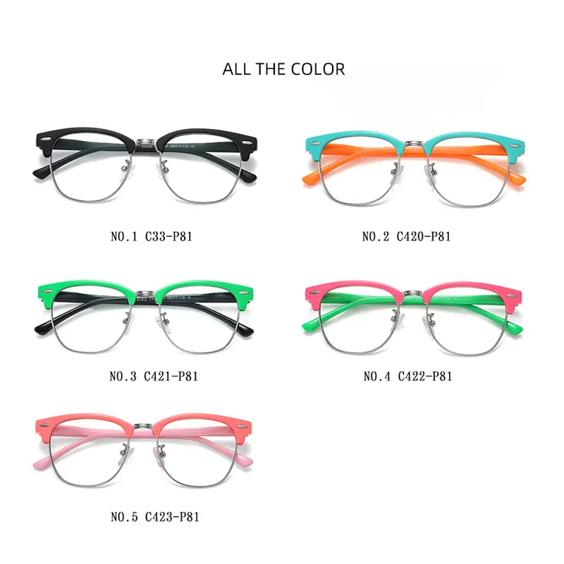 Blue Light Glasses For Kids 3-12 Years Old Retro Square Rivet Children Computer Gaming Filter Boys Girls Computer Eyewear