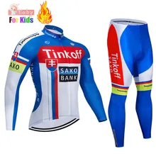 Зимняя Теплая Флисовая велосипедная футболка для мальчиков, комплект детской велосипедной одежды, велосипедная одежда, детская велокостюм Ropa Ciclismo