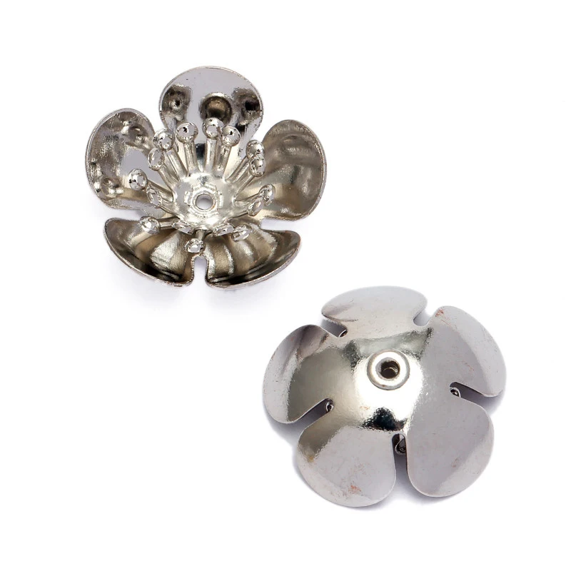 10pcs 16x6mm Copper Flowers Base Setting Filigree Wraps Connectors Charm Findings Accessories for Jewelry Making DIY