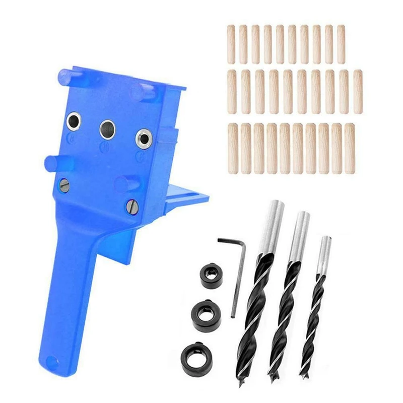 

38Pcs Handheld Pocket Hole Jig Drill Handheld Dowel Woodworking Jig Drilling Guide DIY Tool Kit