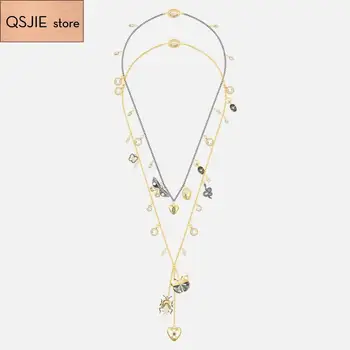 

QSJIE High quality SWA romantic dream butterfly fashion wild women luxury jewelry gift Necklace Glamorous fashion jewelry