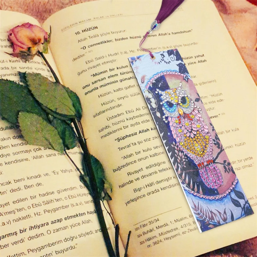 5D DIY алмазная живопись кожа Закладка с кисточкой книжные знаки особой формы Алмазная вышивка DIY ремесло