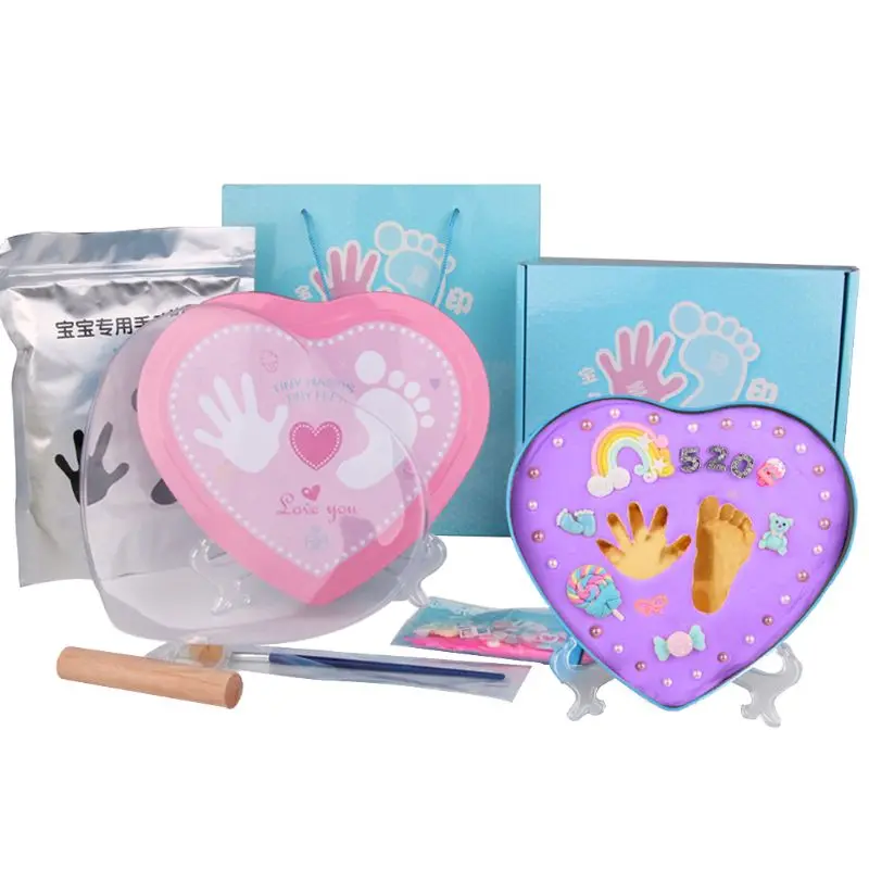 

DIY DIY 0-1 Year Baby Handprint Footprint Imprint Inkpad Kit Baby Souvenirs Mud Hundred Days Commemorate Clay Box Kids Growing