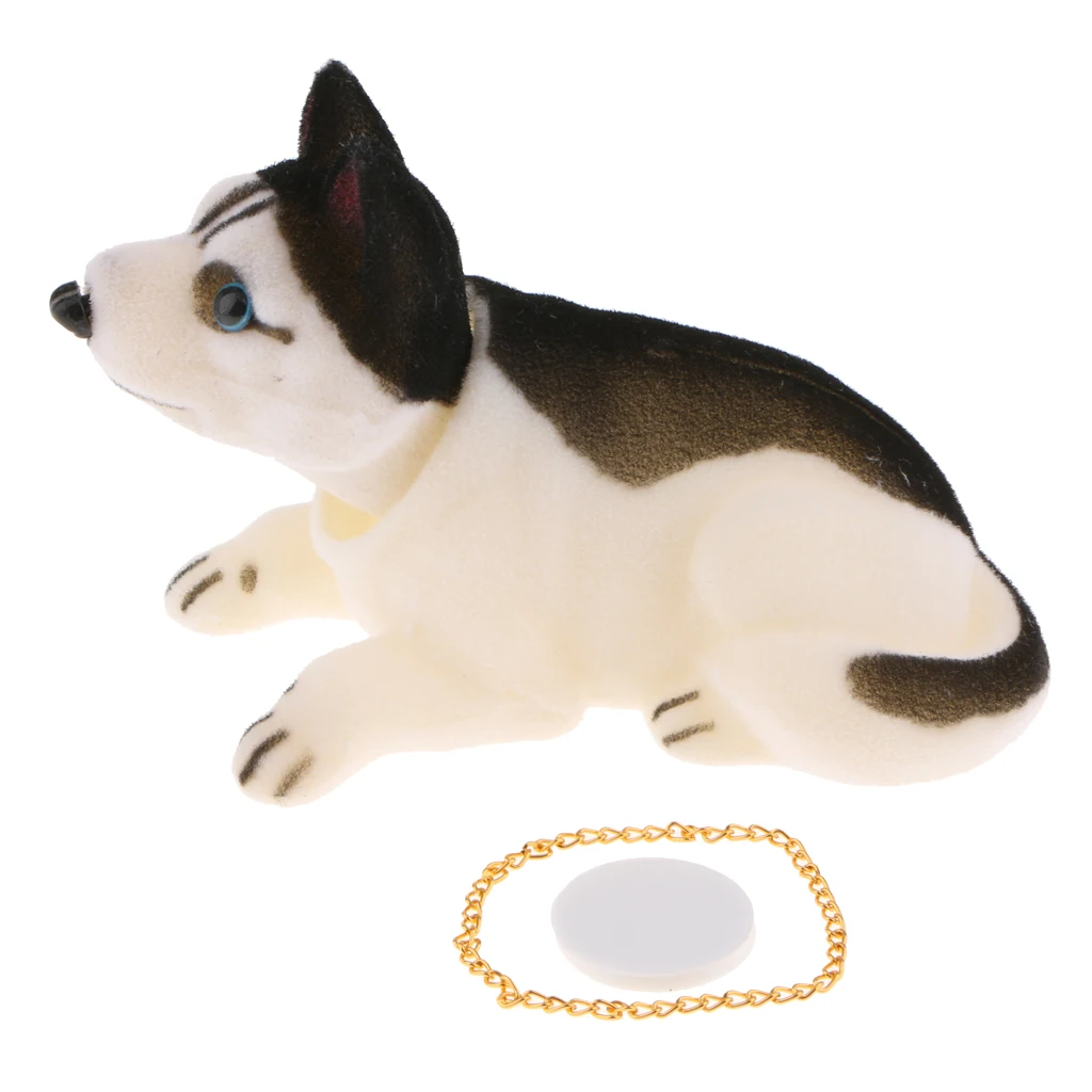 Bobbing Head Husky Car Dash Ornaments Mascot Shaking Head Dog for Car Vehicles Decor