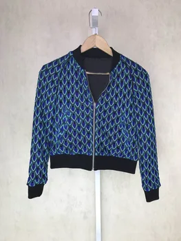 

17 England Wind Simple Contrast Color Phoenix Pattern Coat Jacket 7945 Lose Money Qing Goods