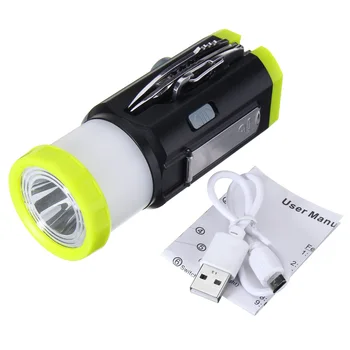 

Multifunction Rechargeable Hand Cranking LED Flashlight Camping Tent Light Torch Lantern Lamp Emergency Lighting DC5V