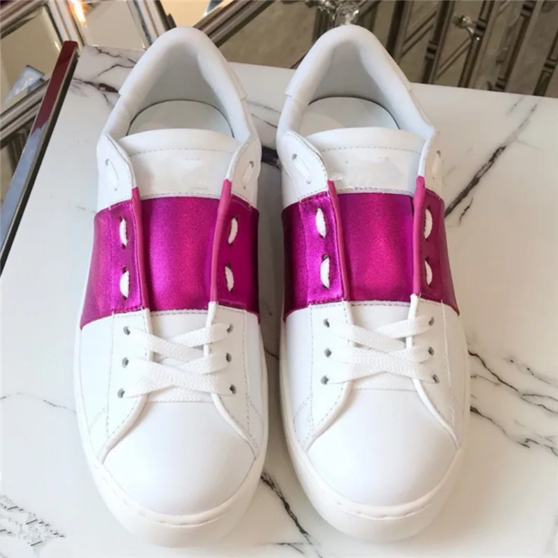 Женская обувь для подиума; туфли на плоской подошве; женская разноцветная обувь; спортивная Белая обувь; повседневная кожаная обувь на шнуровке; Zapatos De Mujer; подиумная обувь - Цвет: AS SHOW