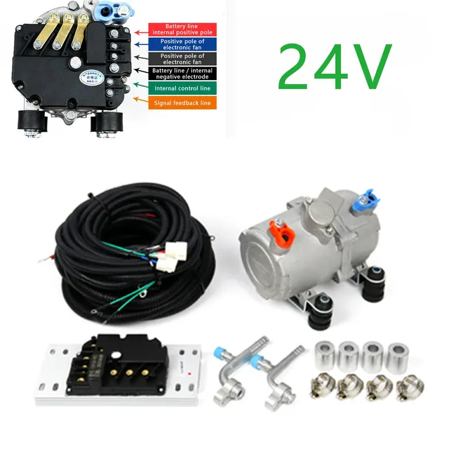 A/c 12v 24v Electric Compressor Set For Auto Ac Air Conditioning