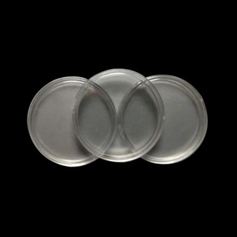 10 Pcs Plastic Clear Round Capsule Box Collection Holder Case Storage for 40mm Coins Clear Round Display Cases Coin Holders Boxe