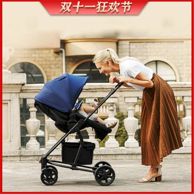 

High landscape baby stroller four-wheel shock absorber reclining reclining stroller umbrella cart folding stroller newborn
