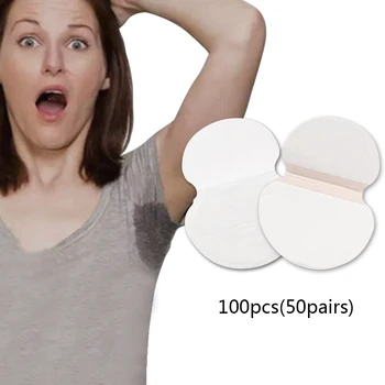 

100pcs 50 Packs Summer Armpit Sweat Pads Underarm Deodorants Stickers Absorbing Disposable Anti Perspiration Patch Wholesale