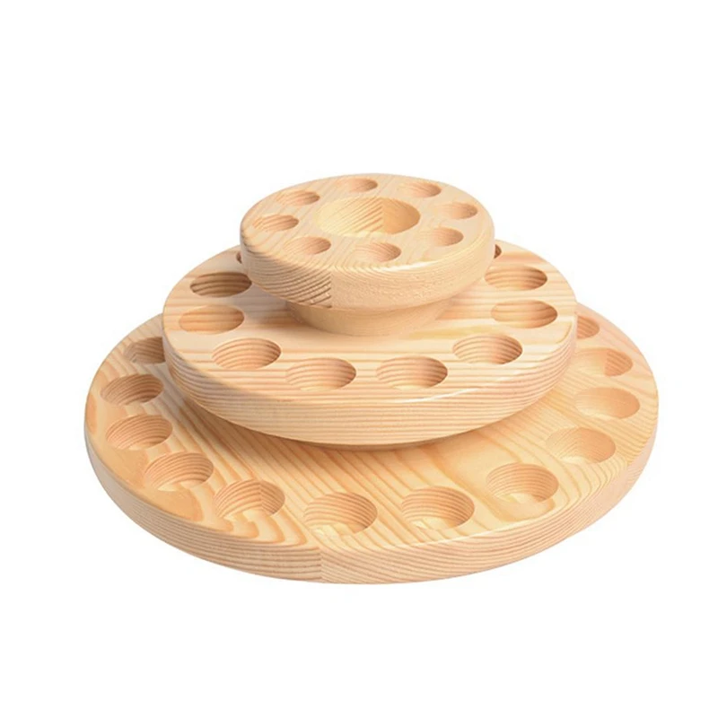 

ABUI-Wooden Case Aromatherapy Oils Organizer Box Storage Tool 39 Slots Three Layers Essential Oil Storage Box Display Rack