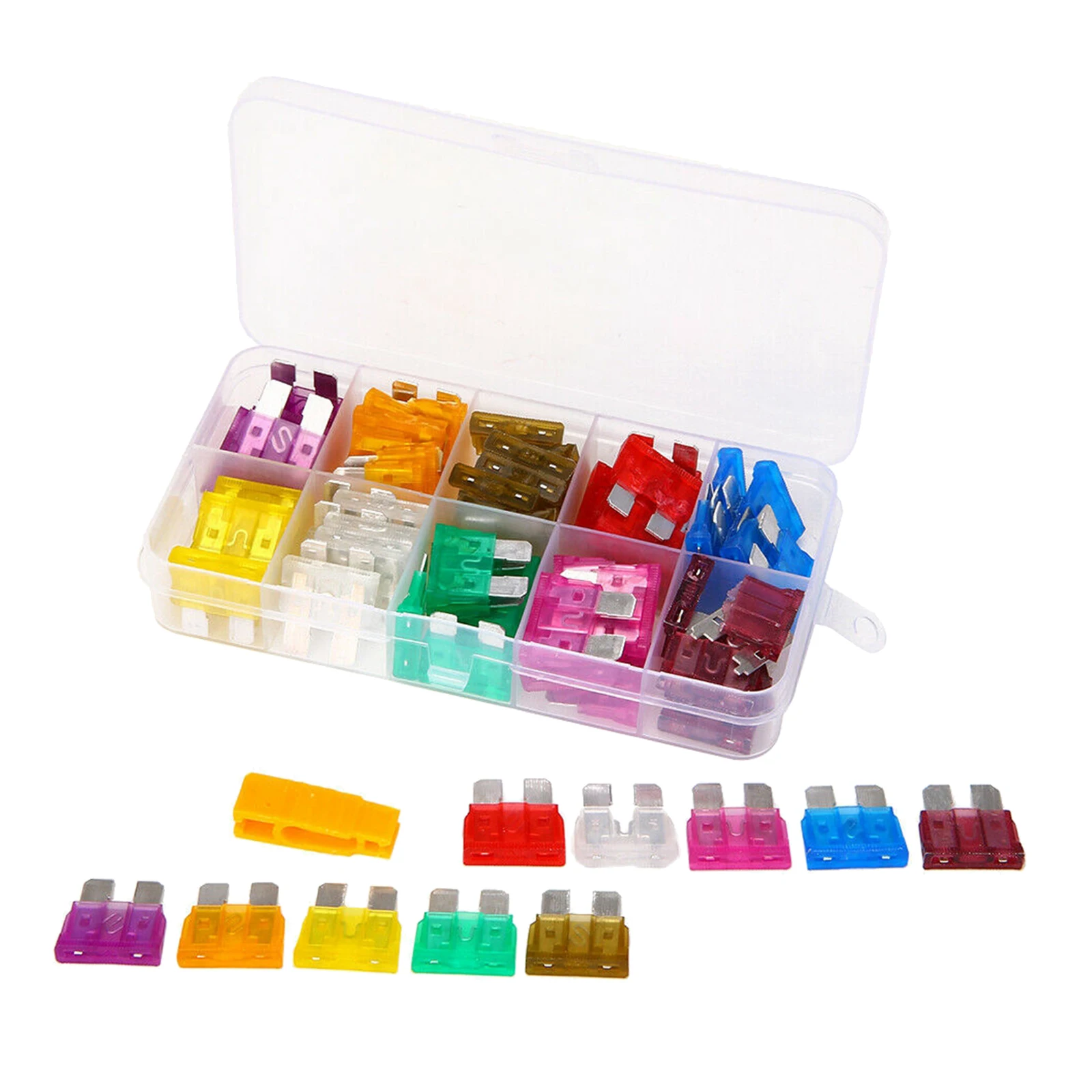 80PCS Fuse Car Kit Assorted Auto Car Truck Standard Blade Fuse Assortment 3A 5A 7.5A 10A 15A 20A 25A 30A 35A 40A Automotive Fuse