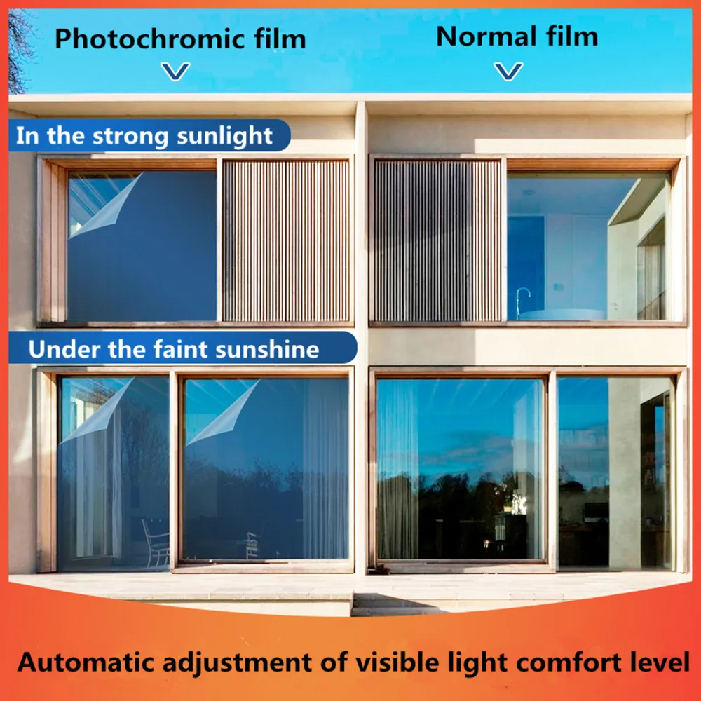 SUNICE 100x500cm Building Window Tint 69%/25%VLT Color Change Photochromic Film Sun Block-out Window Film in Bedroom Living-room SUNICE 100x500cm Building Window Tint 69%/25%VLT Color Change Photochromic Film Sun Block-out Window Film in Bedroom Living-room