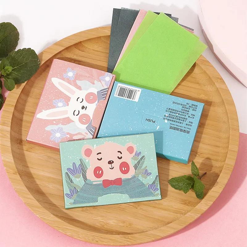 100Pcs Facial Oil Blotting Sheets Paper Cleansing Green Tea Bamboo Charcoal Face Control Absorbent Beauty Makeup Tools | Красота и
