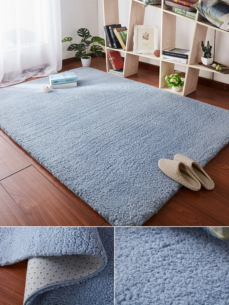 

Living room coffee table room covered with lovely Plush balcony mattress bedside blanket
