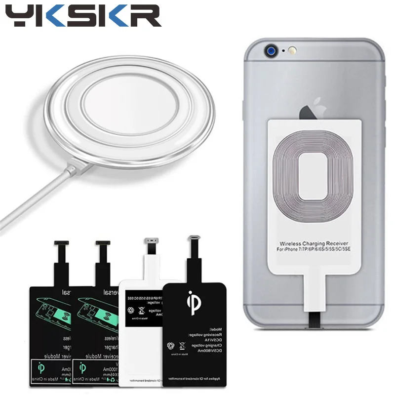 Qi Wireless Charger For iPhone 8 plus X XR XS 11 Pro Max Fast Wireless Charging Receiver adapter For iPhone 5 5S SE 6 6S 7 Plus afbeelding