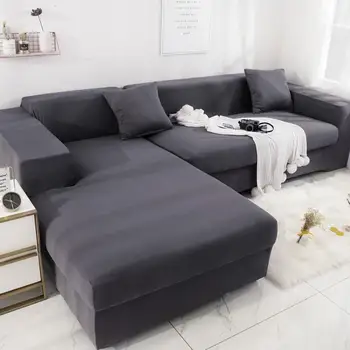 

30Grey Elastic Couch Sofa Cover for Living Room Sectional Sofa Slipcover Armchair Furniture Cover, L shape need to buy 2 pieces