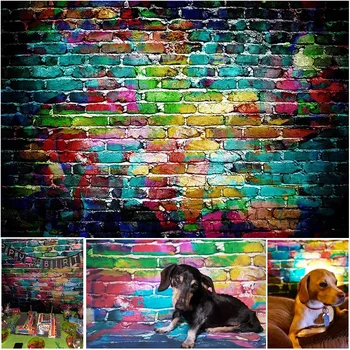 

Mocsicka Colorful 7x5 Ft Brick Wall Photo Studio Background Graffiti Hip Hop Birthday Party Decorations Photography Backdrops
