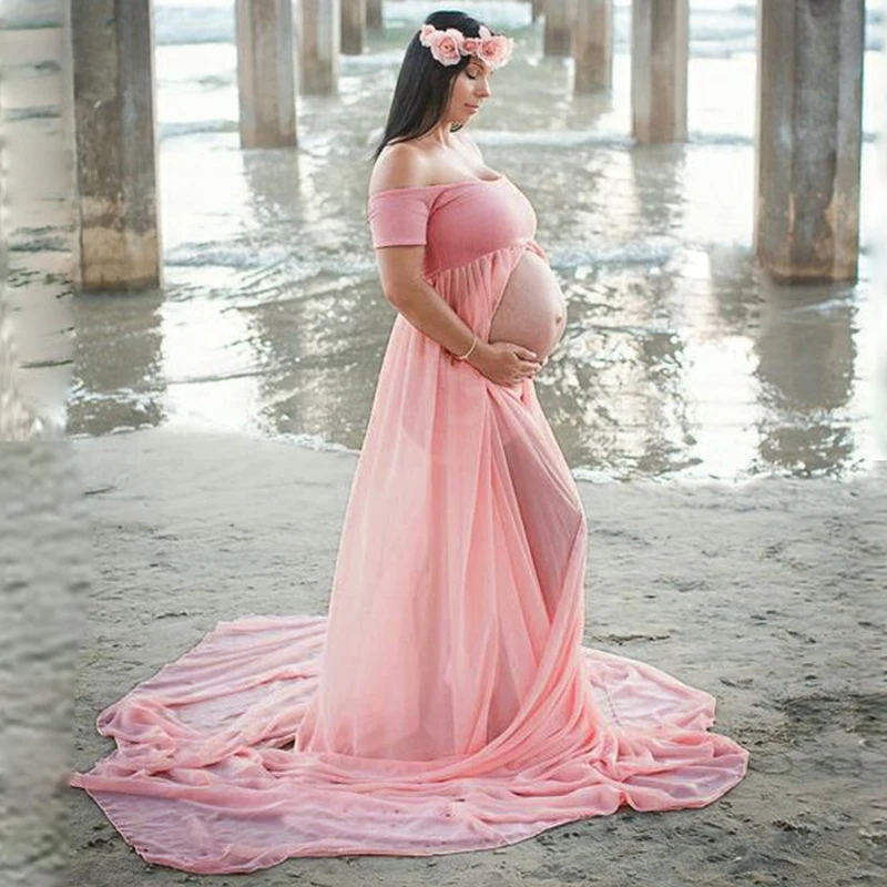 

Sexy Maternity Dresses For Photo Shoot Openable Pregnancy Dress Photography Prop Maxi Gown Dresses For Pregnant Women Clothes