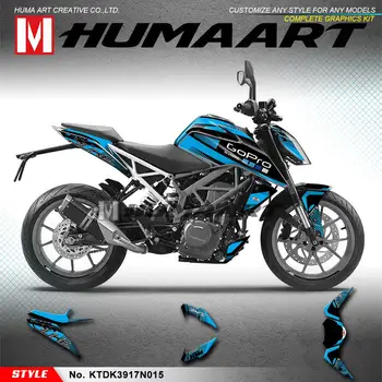 

HUMAART Complete Vinyl Graphics Motorbike Wraps Decal Kit for KTM DUKE 125 390 DUKE125 DUKE390 2017 2018 2019, Blue