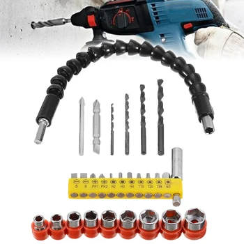 

32in1 Electric Drill Screwdriver Extension Holder Flexible Shaft Hose Connectors Rod Adapter For Hand Drill Electric Screwdriver