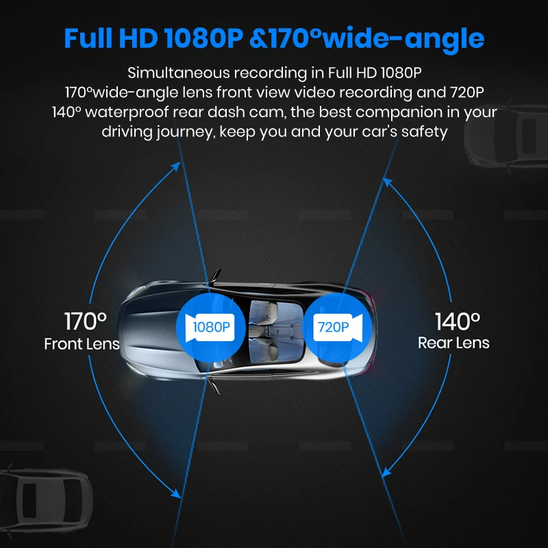 Jusnun H15 HD 2K Автомобильная камера в зеркале 2560*1440P поток зеркало заднего вида 10 ''ips 1080P привод Видео Авто рекордер Регистратор