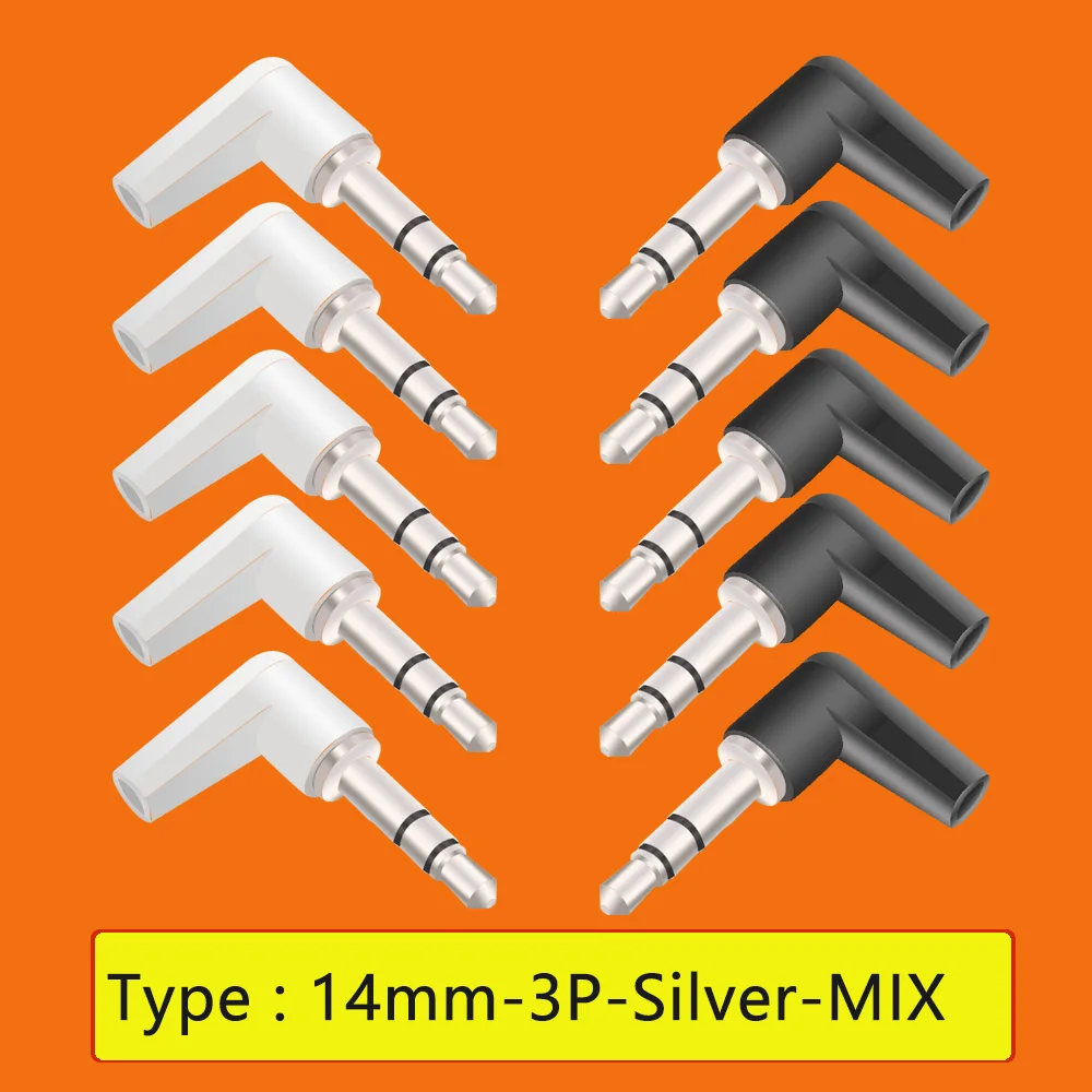 10pcs Right Angle Jack 3.5mm Stereo Headset Plug 3/4Poles 3.5 Audio Plug Jack Adapter Connector For Iphone 2.5mm Outlet
