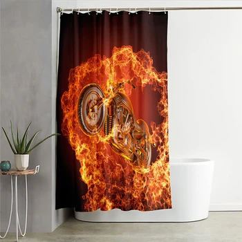 

Motorcycles Bath Shower Curtain Douchegordijn Waterproof Shower Curtains Bathroom Curtain Fabric Curtains For Bathroom