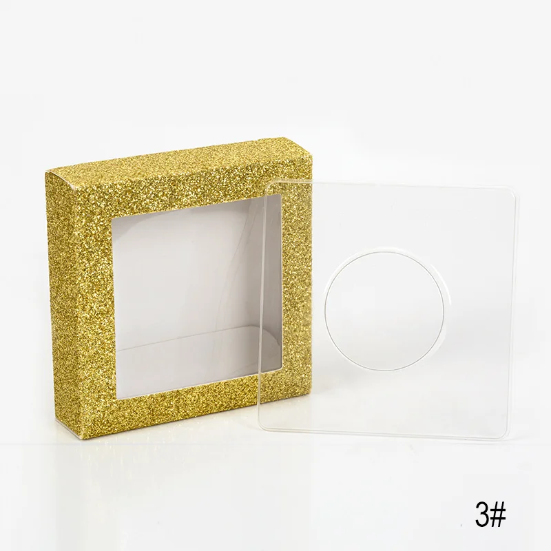Упаковочная коробка для ресниц ложная упаковочная коробка для ресниц коробки для ресниц Пользовательский логотип полоса квадратная коробка для хранения ресниц упаковочные коробки - Цвет: Gold