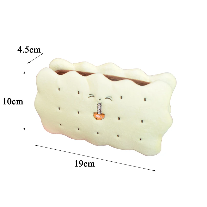 Biscuit Pencil Case Kawaii Pencil Bags Stationery Trousse Scolaire Large Capacity Plush Korean Pen Case Cute School