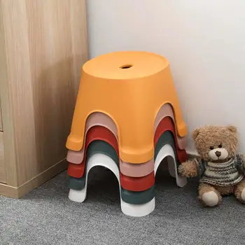 

1PC Plastic Thicken Square Stool Living Room Non-slip Change Shoe Bench Kindergarten Kids Child Study Stool
