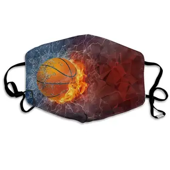 

Creative Cool Basketball Ball in Fire and Water LightningOutdoor Sun Face Masks for Women's Cycling Nose Cover Creative Cartoon